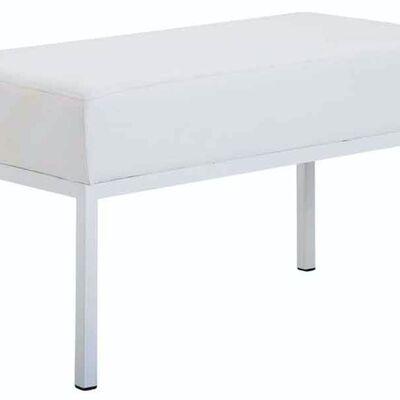2-seater sofa Newton imitation leather white white 40x80x46 white leatherette metal