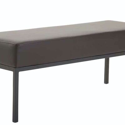 Sofá 3 plazas Newton simil piel negro marrón 40x120x46 polipiel marrón metal