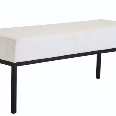 3-seater sofa Newton imitation leather black white 40x120x46 white leatherette metal
