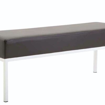 3-Sitzer-Sofa Newton Kunstleder weiß braun 40x120x46 braunes Kunstleder Metall