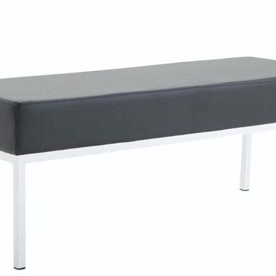 3-Sitzer-Sofa Newton Kunstleder weiß schwarz 40x120x46 schwarz Kunstleder Metall