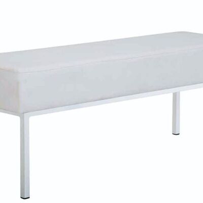 3-seater sofa Newton imitation leather white white 40x120x46 white leatherette metal