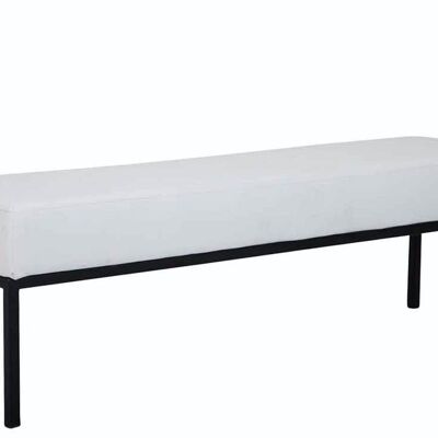 Sofá 4 plazas Newton simil piel negro blanco 40x160x46 polipiel blanco metal