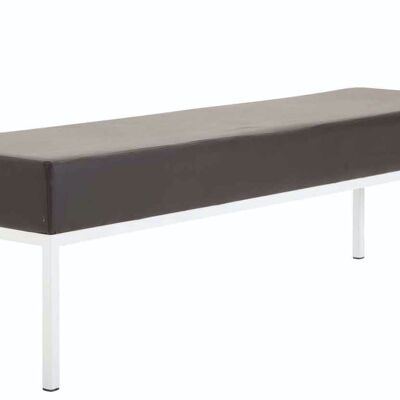 4-Sitzer-Sofa Newton Kunstleder weiß braun 40x160x46 braunes Kunstleder Metall