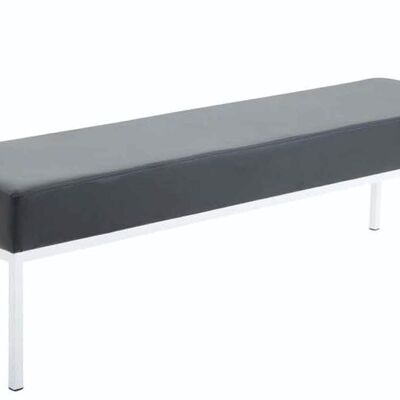 4-Sitzer-Sofa Newton Kunstleder weiß schwarz 40x160x46 schwarz Kunstleder Metall