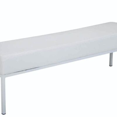 4-Sitzer-Sofa Newton Kunstleder weiß weiß 40x160x46 weiß Kunstleder Metall
