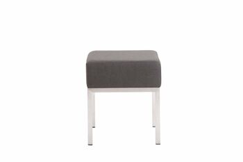 Tabouret Newton tissu inox gris foncé 40x40x46 gris foncé Matière métal 2