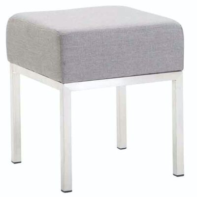 Tabouret Newton tissu inox gris clair 40x40x46 gris clair Matière métal