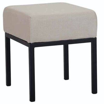 Tabouret Newton tissu noir crème 40x40x46 crème Matière métal