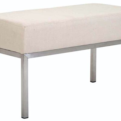 2-Sitzer Sofa Newton Stoff Edelstahl creme 40x80x46 creme Material Metall