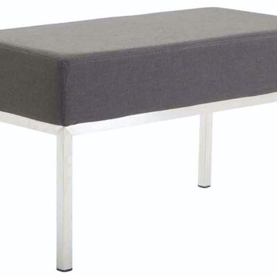 2-seater sofa Newton fabric stainless steel dark gray 40x80x46 dark gray Material metal