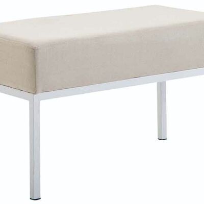 2-seater sofa in fabric Newton, white cream 40x80x46 cream Material metal