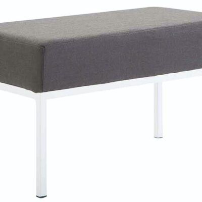 2-seater sofa in fabric Newton, white dark gray 40x80x46 dark gray Material metal