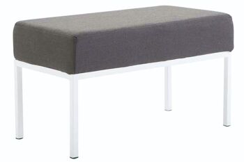 Canapé 2 places en tissu Newton blanc gris foncé 40x80x46 gris foncé Matière métal 1