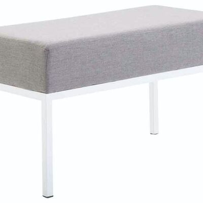 Canapé 2 places en tissu Newton blanc gris clair 40x80x46 gris clair Matière métal