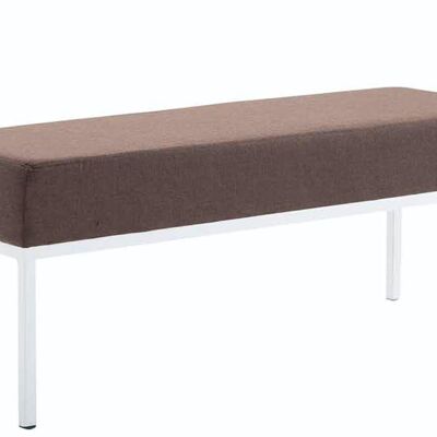 3-seater sofa in fabric Newton, white brown 40x120x46 brown Material metal