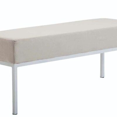 3-seater sofa in fabric Newton, white cream 40x120x46 cream Material metal