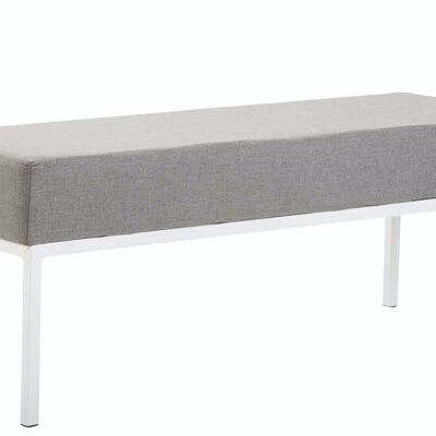 3-seater sofa in Newton fabric, white light gray 40x120x46 light gray Material metal