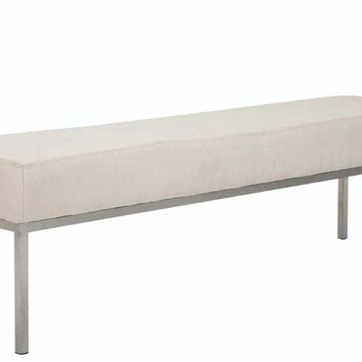 4-Sitzer Sofa Newton Stoff Edelstahl creme 40x160x46 creme Material Metall