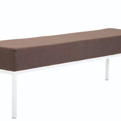 4-seater sofa in fabric Newton, white brown 40x160x46 brown Material metal