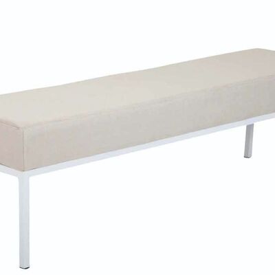 4-seater sofa in fabric Newton, white cream 40x160x46 cream Material metal