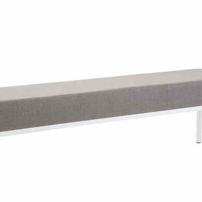 Sofá 4 plazas en tela Newton, blanco gris claro 40x160x46 gris claro Material metal