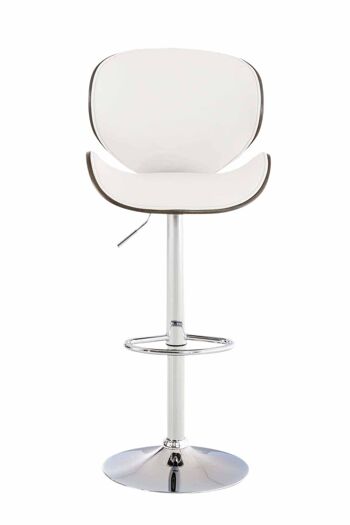 Tabouret de bar Edmonds simili cuir gris blanc gris 45x49x95 simili cuir gris blanc Métal chromé 2