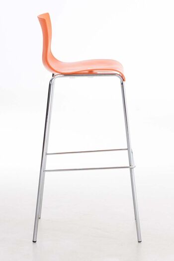 Lot de 2 tabourets de bar Hoover plastique 4 pieds chrome orange 48x43x100 métal plastique orange 3