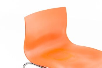 Lot de 2 tabourets de bar Hoover plastique 4 pieds chrome orange 48x43x100 métal plastique orange 4