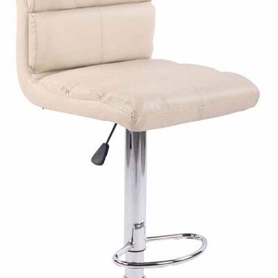 Bar stool Umbria imitation leather cream 51x42x92 cream leatherette Chromed metal