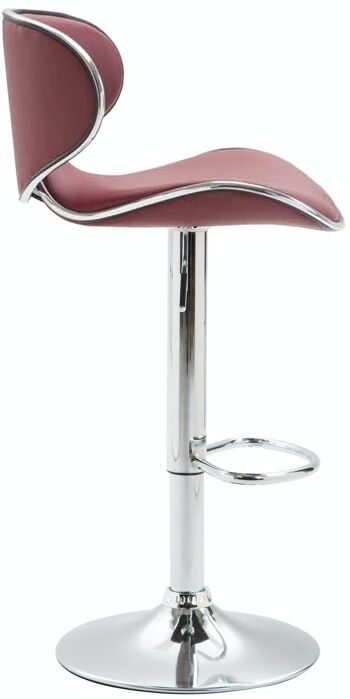 Tabouret de bar Las Vegas V2 chrome bordeaux 49x46x88 cuir artificiel bordeaux Métal chromé 3