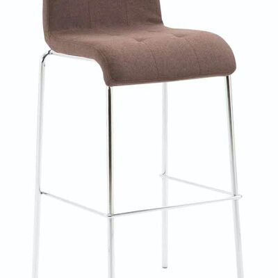 Tabouret de bar Kado tissu rond marron chrome 45x46x103 marron Matière métal