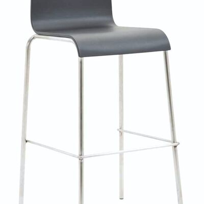 Bar stool Kado plastic round stainless steel black 45x43x101 black plastic metal