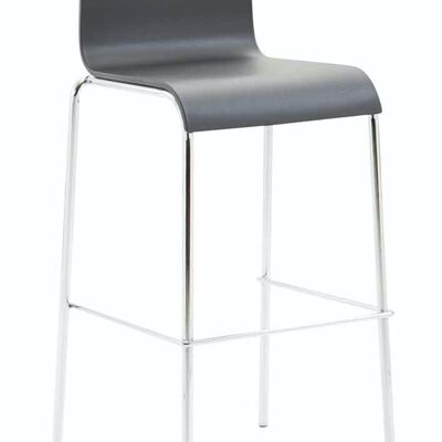 Tabouret de bar Kado plastique rond chrome noir 45x43x101 métal plastique noir