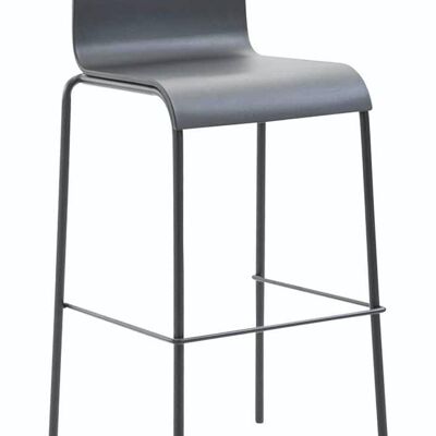 Tabouret de bar Kado plastique rond noir noir 45x43x101 métal plastique noir