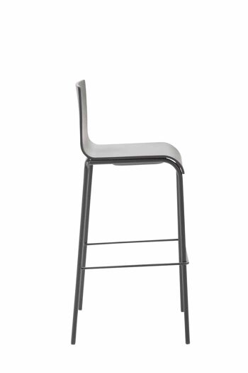 Tabouret de bar Kado plastique rond noir noir 45x43x101 métal plastique noir 3