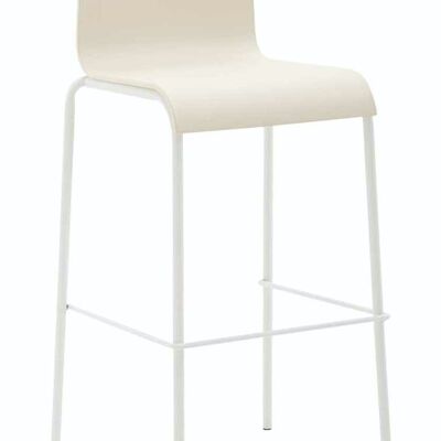 Tabouret de bar Kado plastique rond blanc crème 45x43x101 métal plastique crème