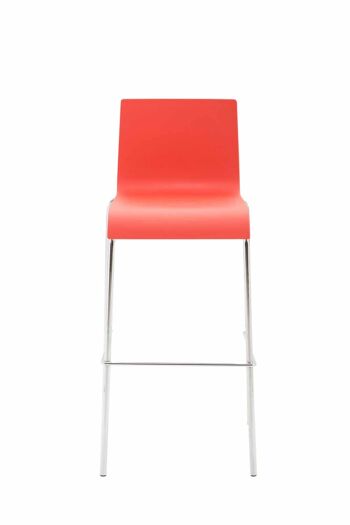 Tabouret de bar Kado plastique rond chrome rouge 45x43x101 métal plastique rouge 2