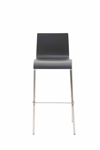 Tabouret de bar Kado plastique carré inox noir 45x43x101 plastique noir métal 2