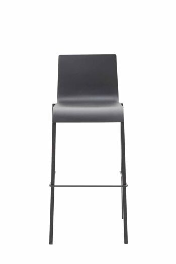 Tabouret de bar Kado carré plastique noir noir 45x43x101 métal plastique noir 2