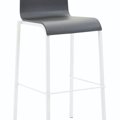 Tabouret de bar Kado plastique carré blanc noir 45x43x101 métal plastique noir