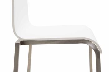 Tabouret de bar Kado plastique carré inox blanc 45x43x101 métal plastique blanc 6