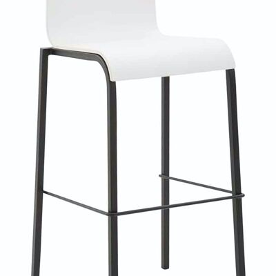 Sgabello da bar Kado plastica quadrato nero bianco 45x43x101 plastica bianca metallo