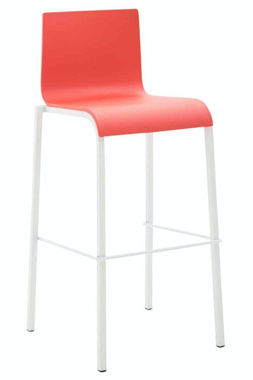 Barkruk Kado kunststof vierkant wit rood 45x43x101 rood plastic metaal