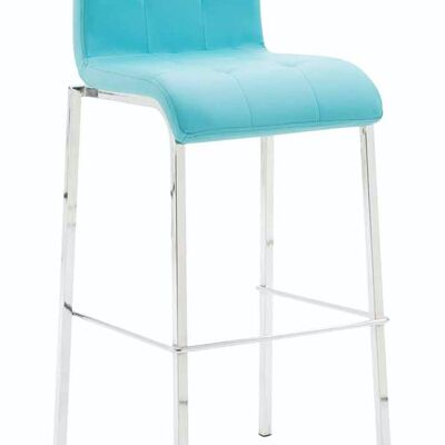 Tabouret de bar cadeau simili cuir carré chrome turquoise 45x46x103 turquoise cuir artificiel métal