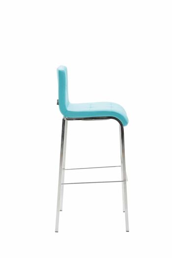 Tabouret de bar cadeau simili cuir carré chrome turquoise 45x46x103 turquoise cuir artificiel métal 3