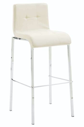 Tabouret de bar cadeau simili cuir crème chrome crème 45x46x103 métal simili cuir crème 1