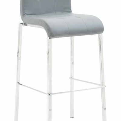 Sgabello da bar Gift similpelle Quadrato cromato Grigio 45x46x103 Metallo similpelle grigio