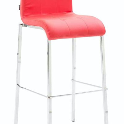 Barhocker Gift Kunstleder Quadratisch chrom rot 45x46x103 rot Kunstleder Metall