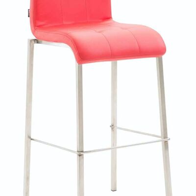 Taburete de bar Gift simil piel Cuadrado acero inoxidable rojo 45x46x103 polipiel metal rojo